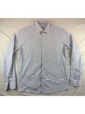 Asket Poplin Organic Cotton Button Up Long Sleeve Shirt Size 42 Long Light Blue